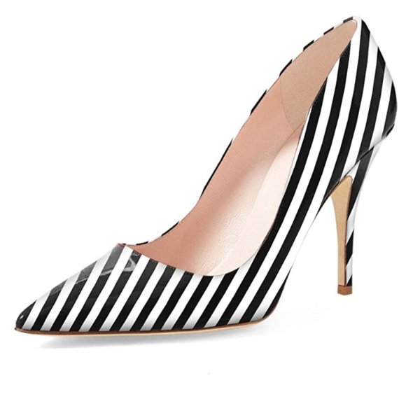 YDN Shoes - YDN Chic Pointed Toe Mid Heel Pumps Slip on Shoes